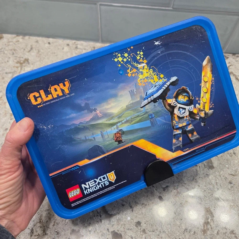 LEGO Nexo Knights Clay Storage Case Blue Organizer‎ Box with Compartments
